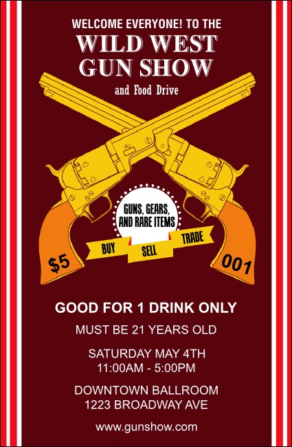 Gun Show Drink Ticket Product Front