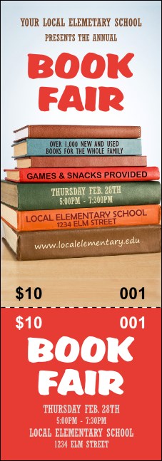 Book Fair Event Ticket Product Front