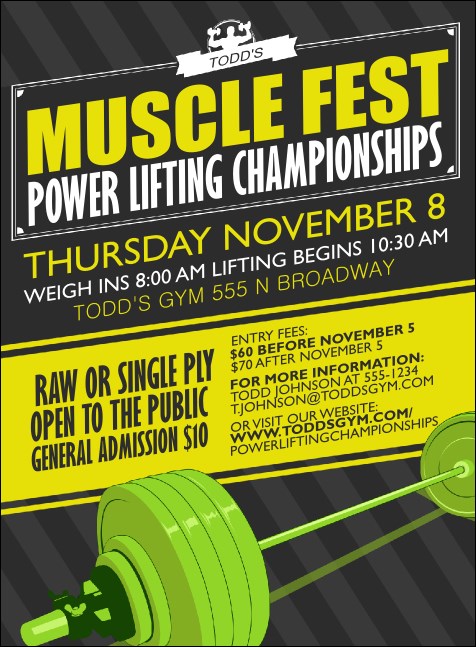 Power Lifting Invitation Product Front