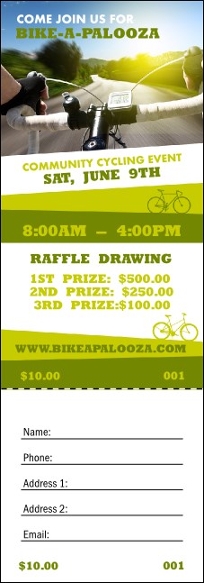 Bike A Palooza Raffle Ticket Product Front