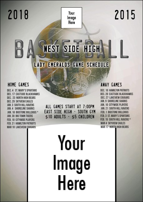 Basketball Schedule Postcard Product Front