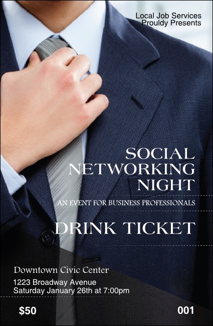 Social Networking Drink Ticket Product Front