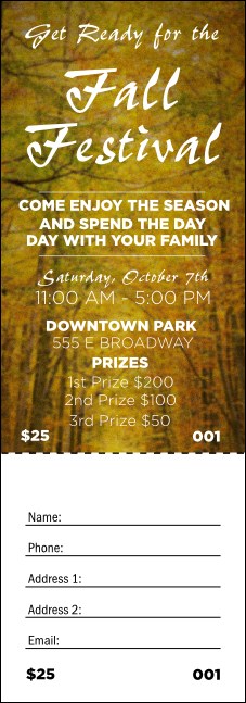 Fall Raffle Ticket Product Front
