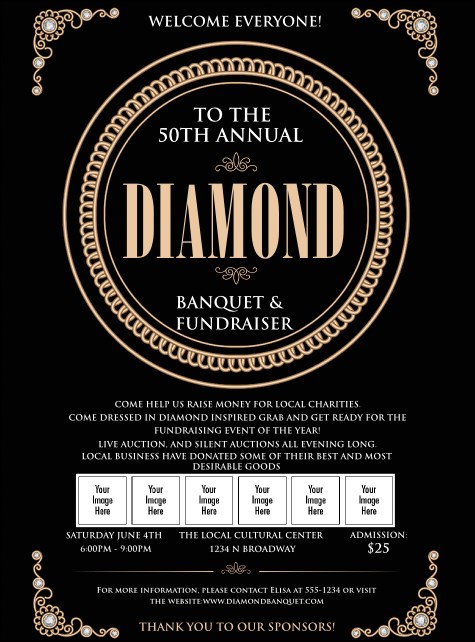 Diamonds Black Logo Flyer