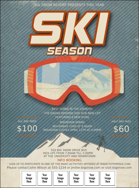 Ski Goggles Logo Flyer Product Front