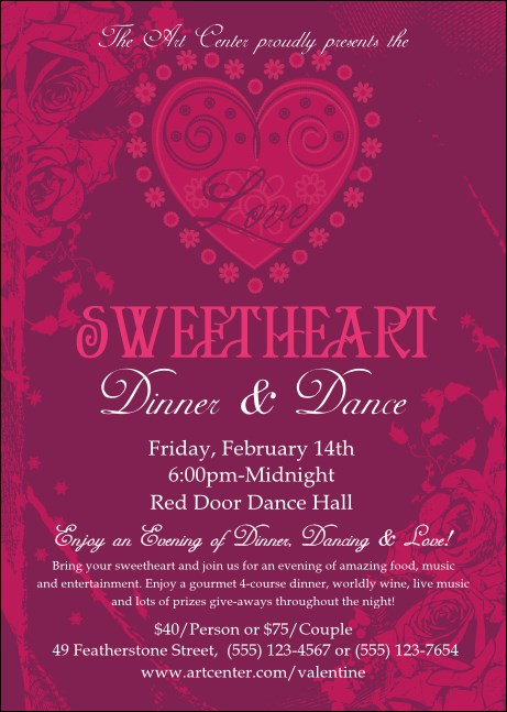 Valentine Heart Club Flyer Product Front
