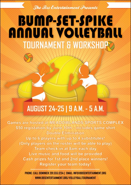 Volleyball Sun Rays Club Flyer Product Front