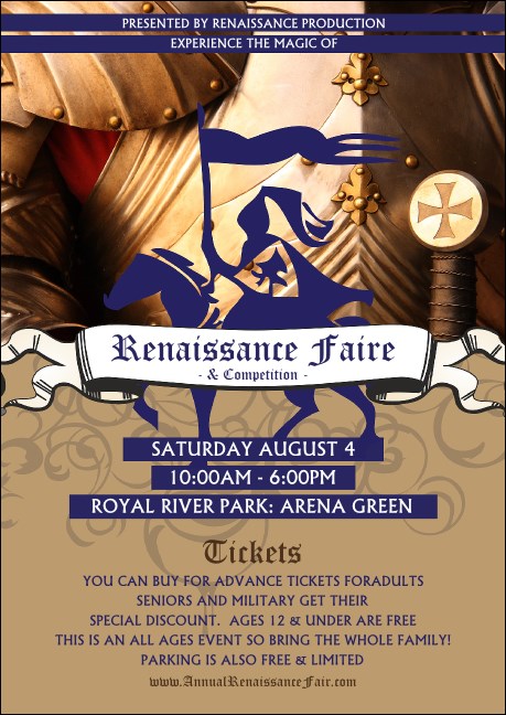 Renaissance Faire Armor Club Flyer Product Front