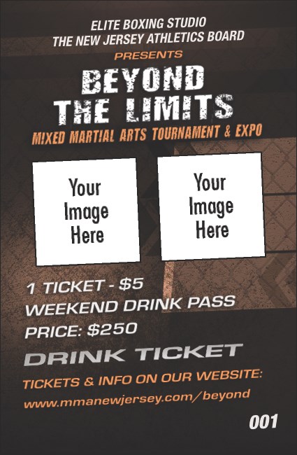 MMA Main Event Brown Drink Ticket Product Front