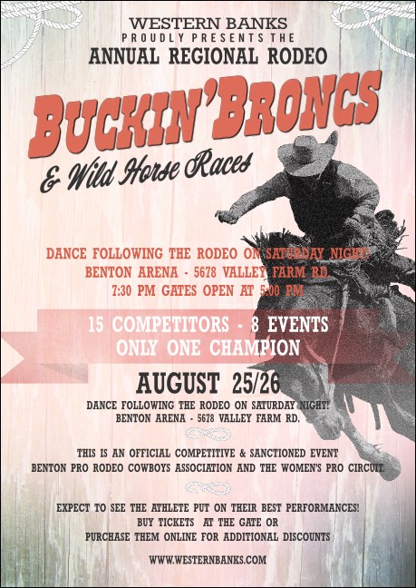 Bucking Bronco Rodeo Club Flyer