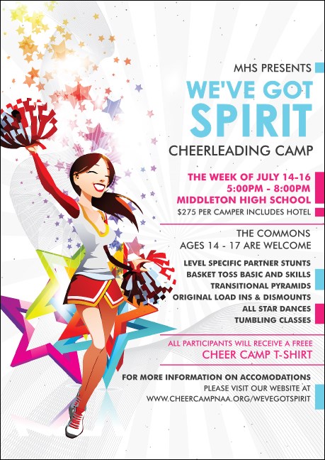 Cheerleading Spirit Club Flyer Product Front