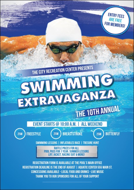 Swimming Club Flyer Product Front