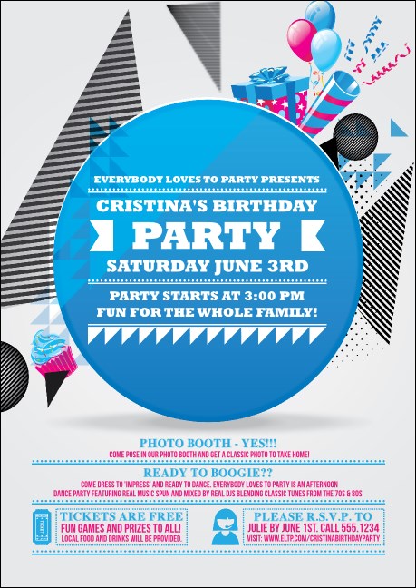 Birthday Party Geometric Club Flyer Product Front