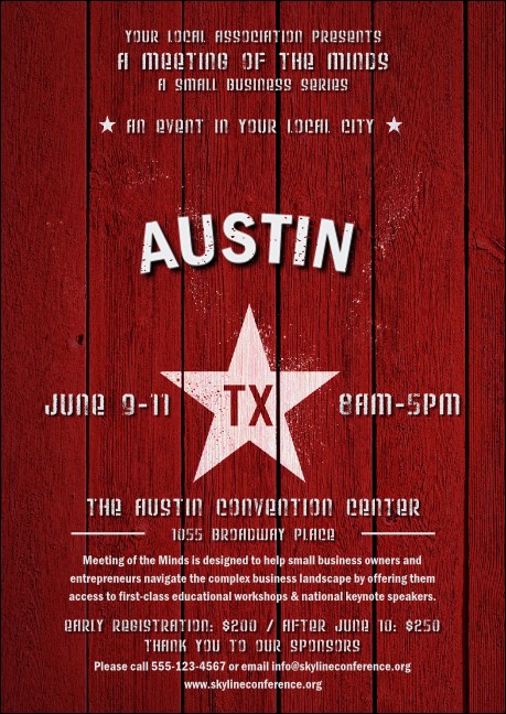Austin Star Club Flyer Product Front