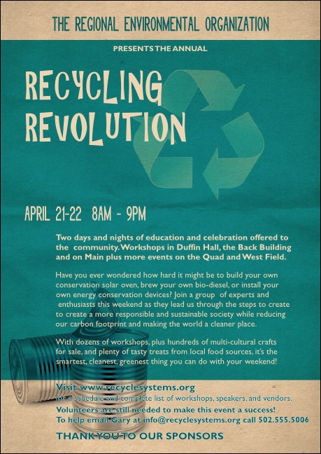 Recycling Symbol Club Flyer Product Front