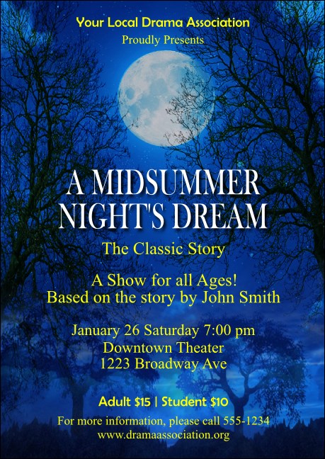 Midsummer Night's Dream Club Flyer Product Front